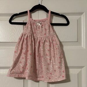 Pink Cherry & Floral Sleeveless Dress